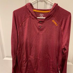 2XU Men's Longsleeve Henley Hoodie